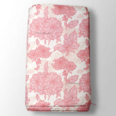 White Pastel Peach Pink Big Floral Digital Printed Fabric For Dresses